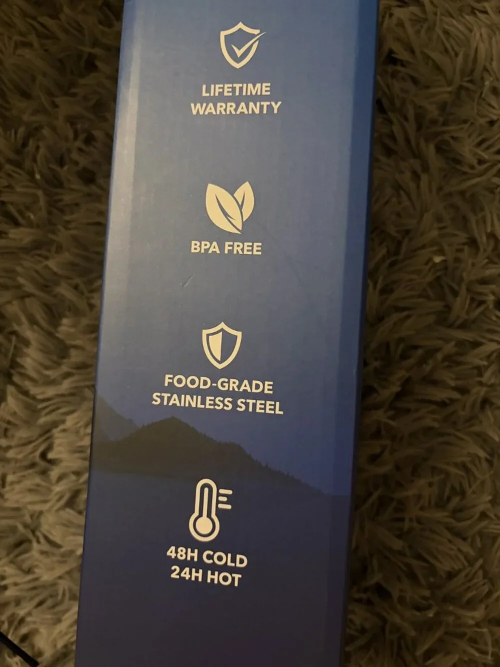 RAYMYLO Insulated Stainless Steel Water Bottle 24oz Navy 48H Cold 24H Hot NEW